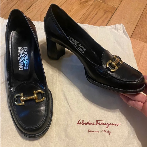 SOLD Salvatore Ferragamo Leather Pumps Loafers Heels - Picture 2 of 8